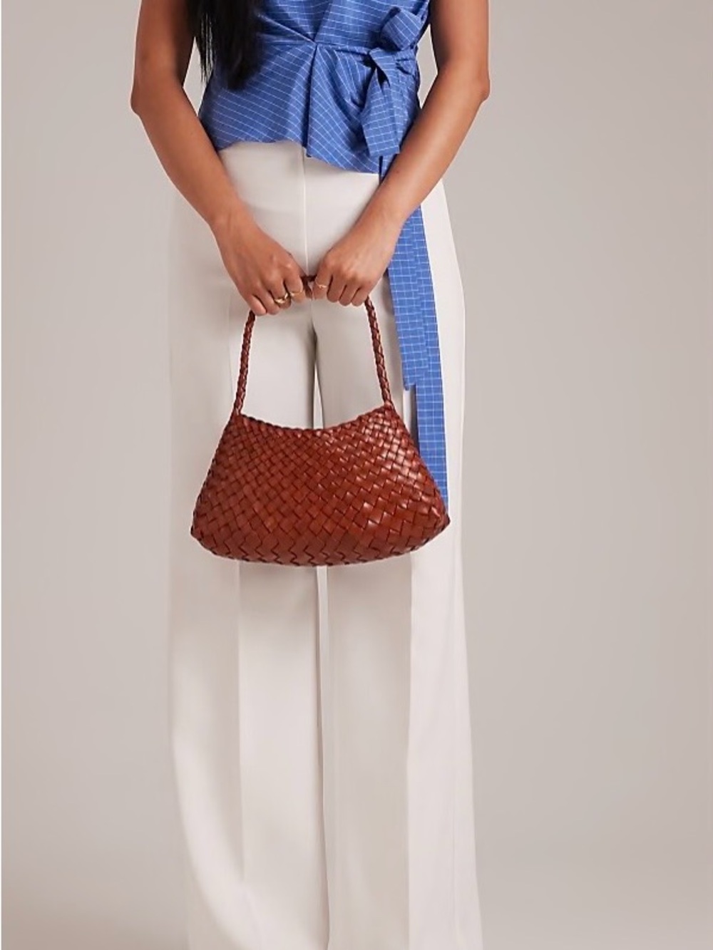 Dragon Diffusion Woven Shoulder Bag in Chestnut Brown 8943 - Picture 1 of 14